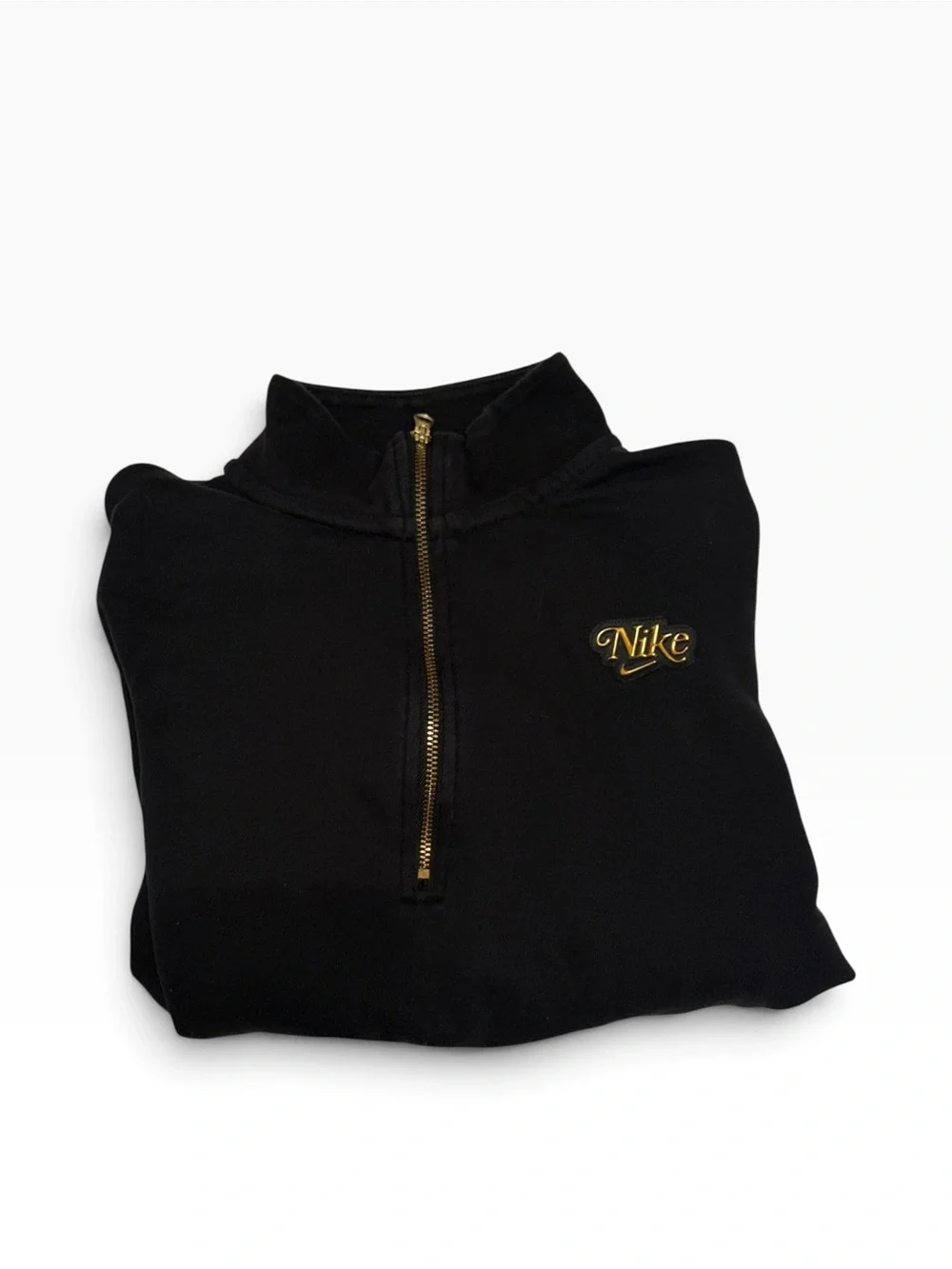 Nike Black & Gold Quarter Zip Pullover Sweatshirt Size Small